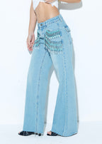 Calça Jeans Mystic Dirty Bordada