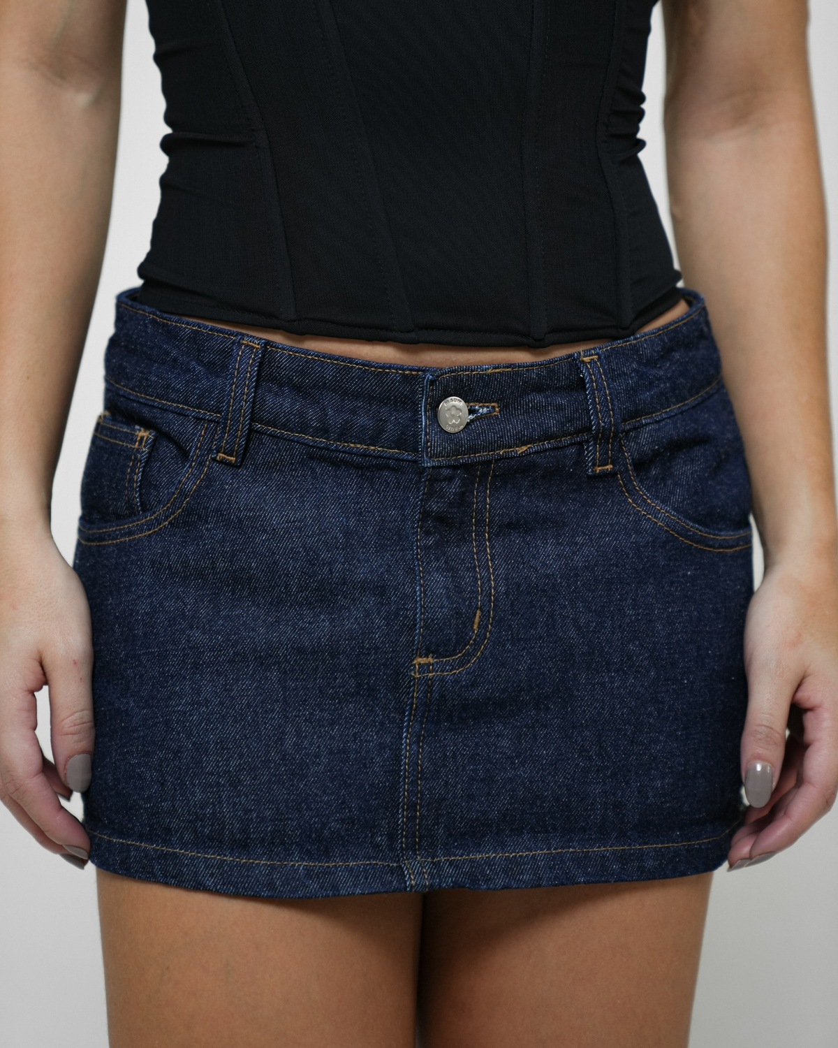 Mini Shorts Saia Jeans Escuro