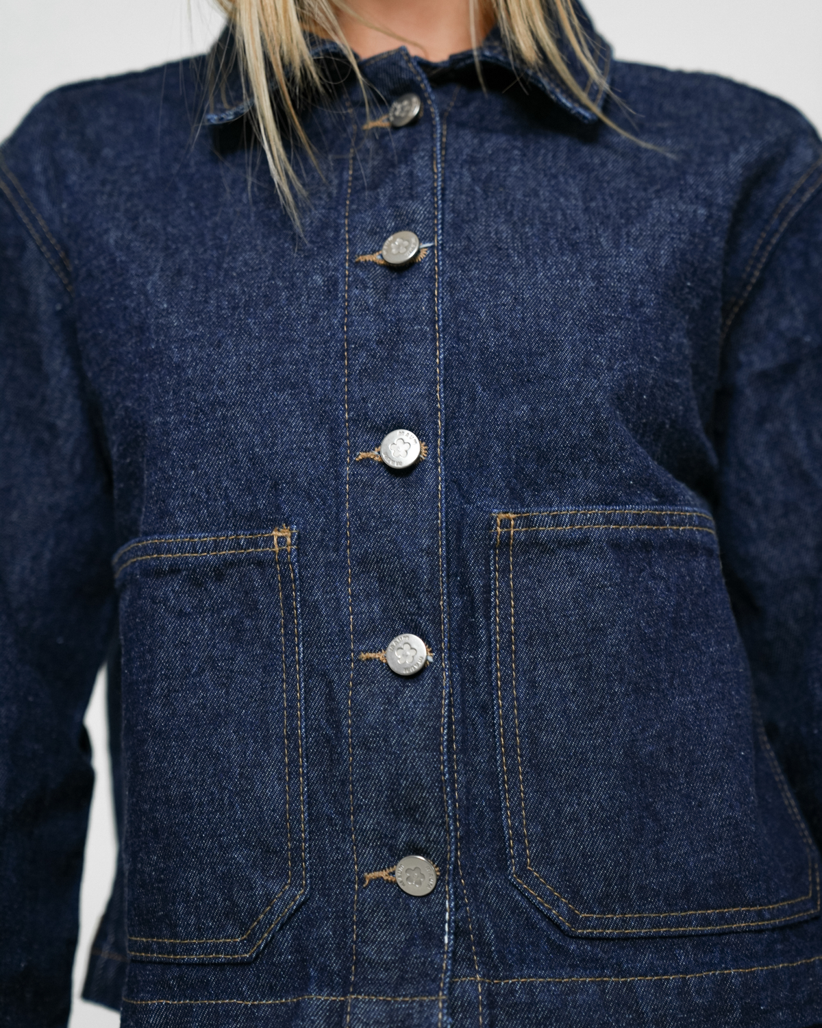 Jaqueta Boxy Jeans Escuro