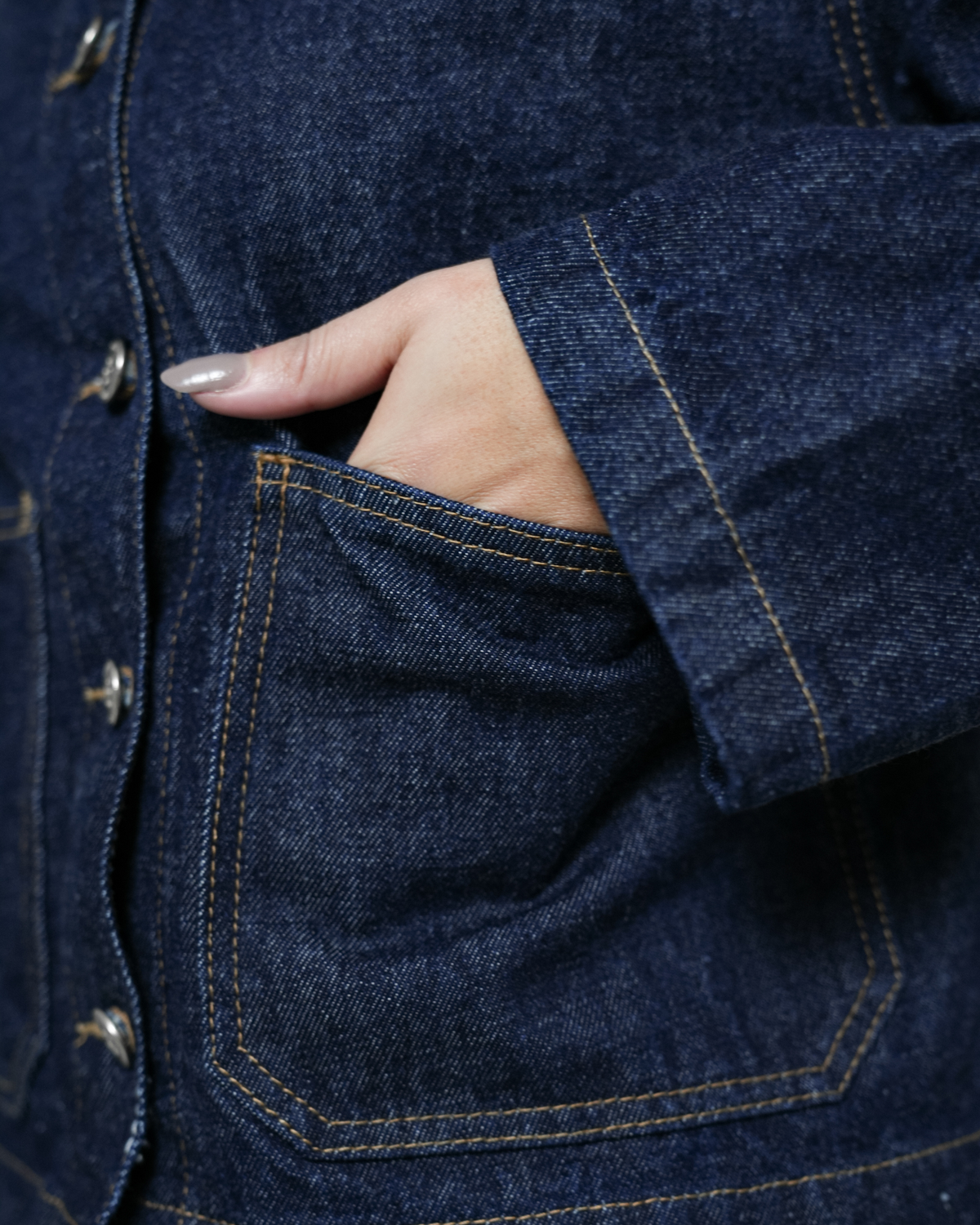 Jaqueta Boxy Jeans Escuro