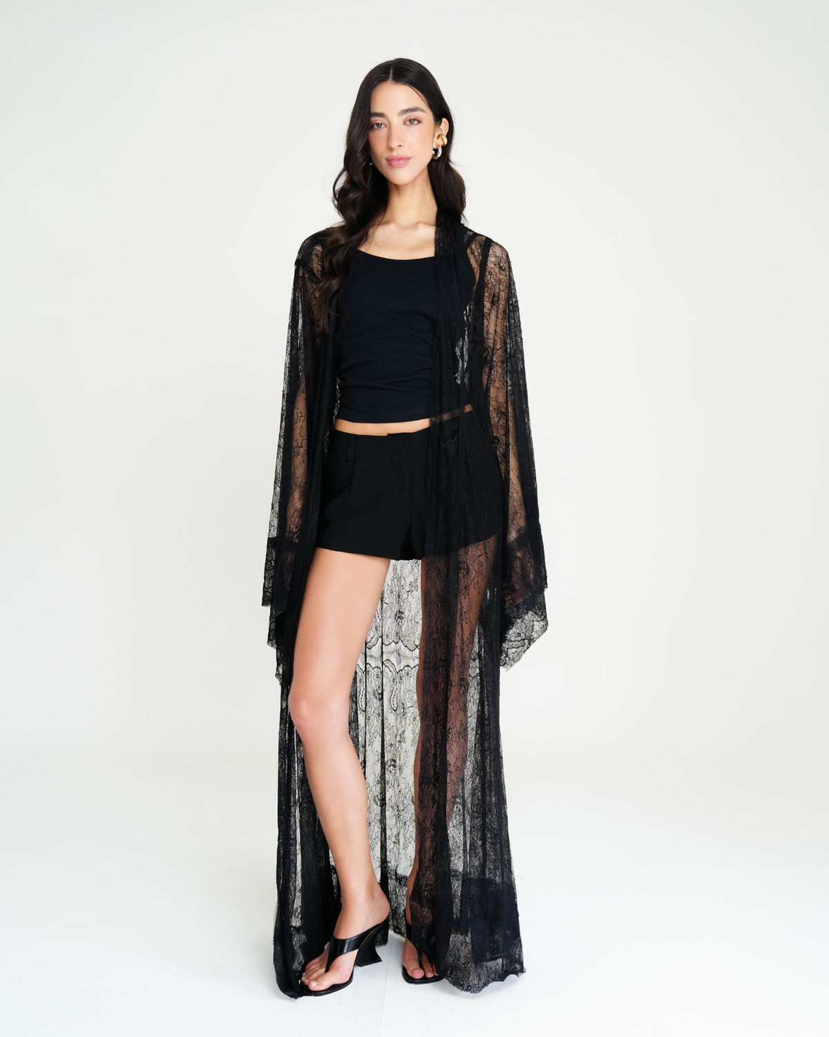 Kimono Renda Preto