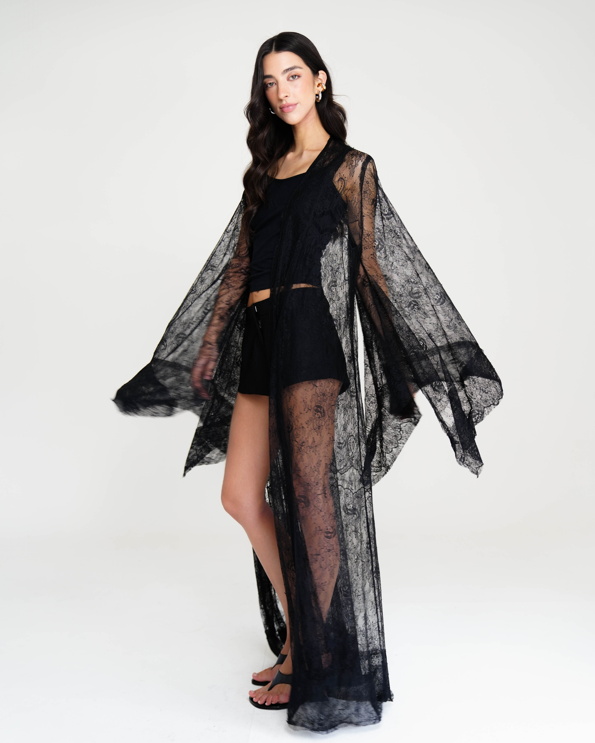 Kimono Renda Preto