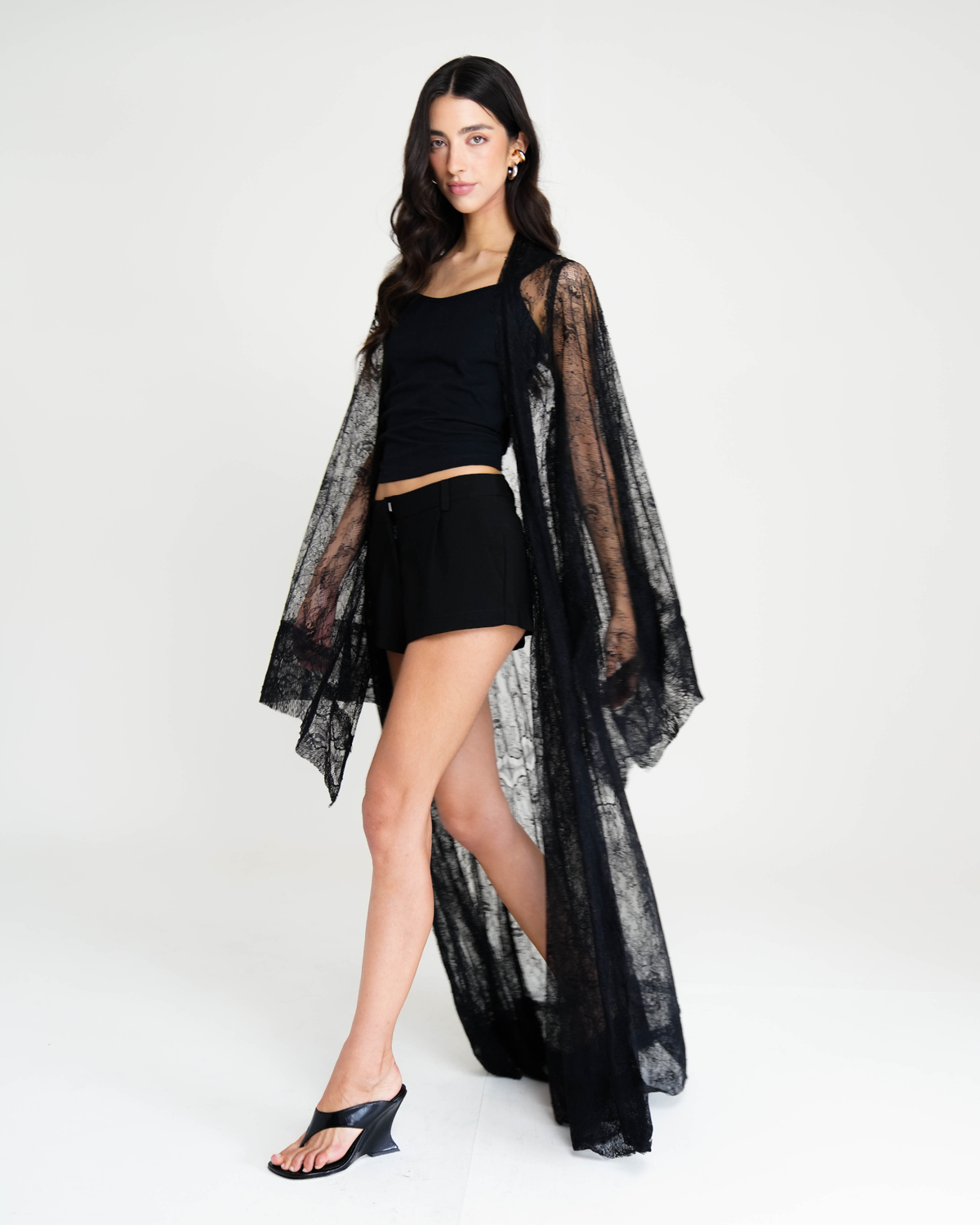 Kimono Renda Preto