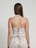 Corset Suede Ilhós